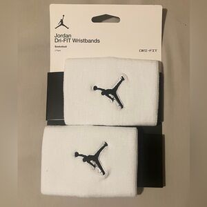 Jordan White Dri-FIT Wristbands